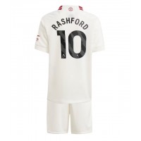 Manchester United Marcus Rashford #10 Tretí Detský futbalový dres 2023-24 Krátky Rukáv (+ trenírky)